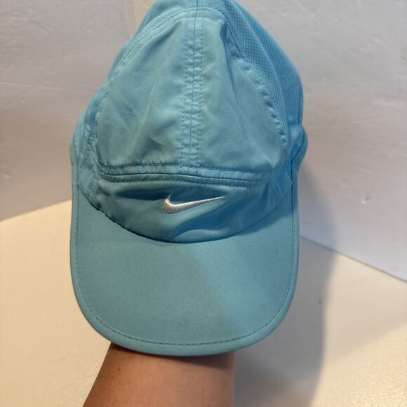 Vtg Y2k Nike Tailwind Featherlight 7 Panel Hat Mesh Aqua Teal Running Dri fit